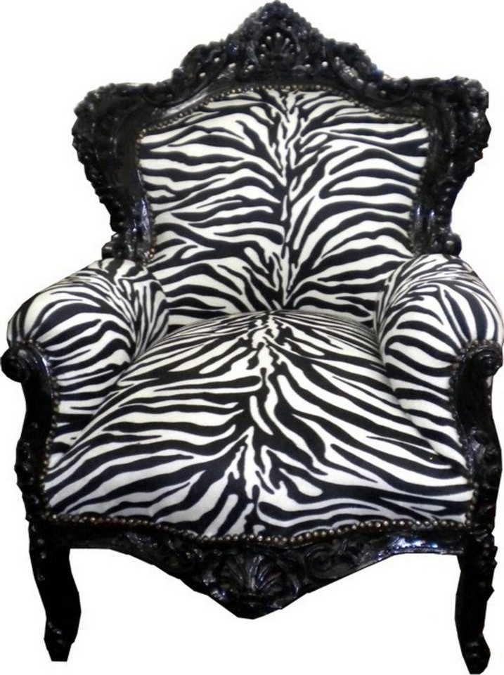 Casa Padrino Sessel Barock Sessel "King" Zebra / Schwarz Möbel von Casa Padrino