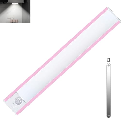 CasaTena Schrankleuchten, drahtlos, Bewegungsmelder, Nachtlicht zu überall, USB wiederaufladbar, mit großer Kapazität, batteriebetrieben für Treppen/Küche/Kleiderschrank (Rosa, 20 cm-1 Stück) von CasaTena