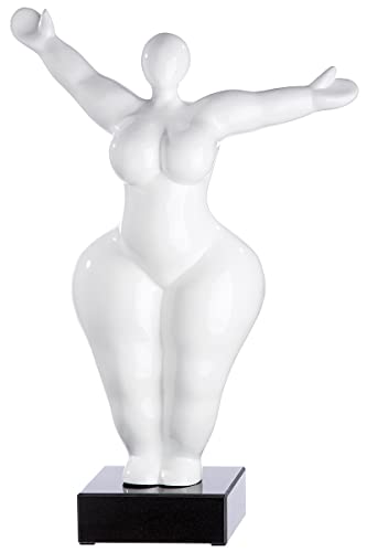 Casablanca Moderne Deko Skulptur XL Figur Frau Lady - Design Statue weiß glänzend - Höhe 54 cm von Casablanca modernes Design