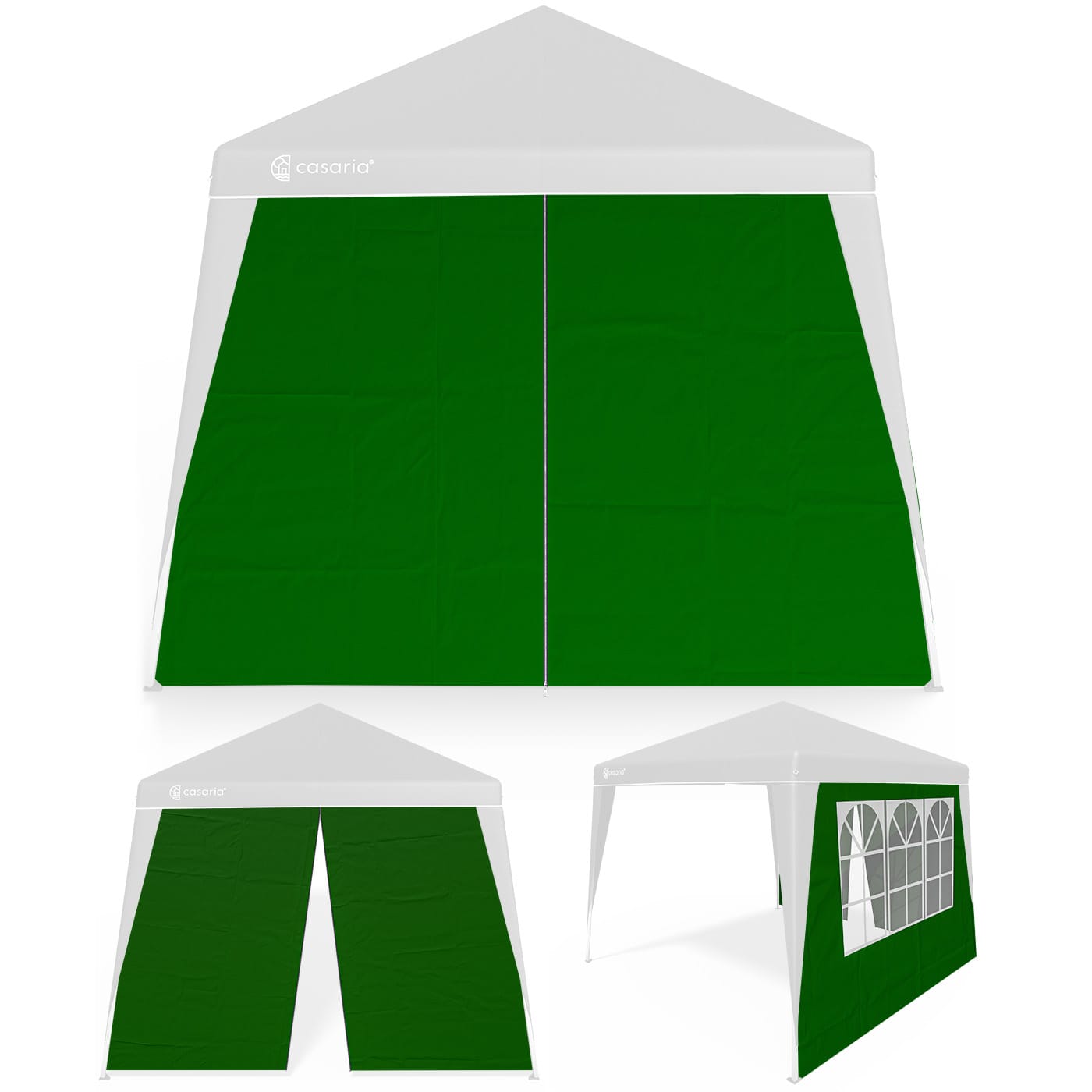 Seitenwand Faltpavillon Capri 2er-Set Grün 3x3m von Casaria®