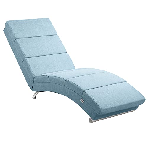 Casaria® Relaxliege XXL London 186x89x55cm Ergonomisch Stoff Gepolstert 180 kg Belastbarkeit Wohnzimmer Büro Indoor Chaiselongue Relaxsessel Liege Blau von Casaria