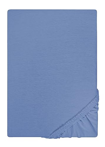 Traumhaft Schlafen - Castell - Markenbettwäsche 0077113 Spannbetttuch Jersey Stretch (Matratzenhöhe max. 22 cm) 1x 140x200 cm - 160x200 cm, blau von Traumhaft schlafen - Castell - Markenbettwäsche