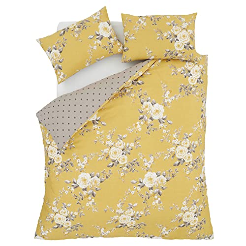 Catherine Lansfield Bedding Canterbury Floral King Duvet Cover Set with Pillowcases Ochre von Catherine Lansfield