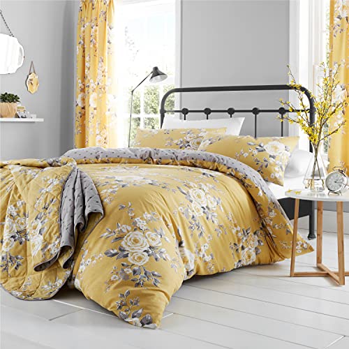 Catherine Lansfield Bedding Canterbury Floral Single Duvet Cover Set with Pillowcases Ochre von Catherine Lansfield