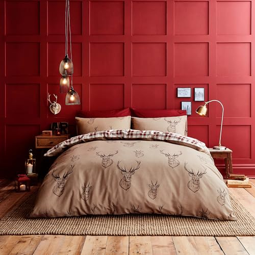 Catherine Lansfield Stag Easy Care Super King Duvet Set Multi von Catherine Lansfield