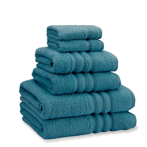 Catherine Lansfield Zero Twist Handtuch-Set, weiche und saugfähige Baumwolle, 6-teilig, Blaugrün von Catherine Lansfield