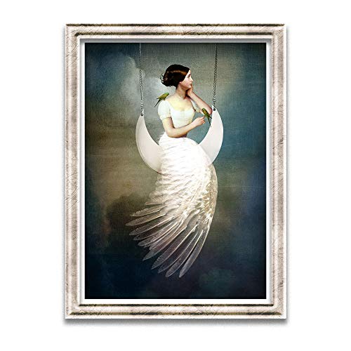 Cathrin Welz-Stein Hochwertiger Kunstdruck Poster Print – Moon and Back - Künstlerin A3 – 297mm x 420mm Badezimmer Deko Bilder Wohnzimmer Poster & Kunstdrucke | Lieferung ohne Rahmen von Cathrin Welz-Stein