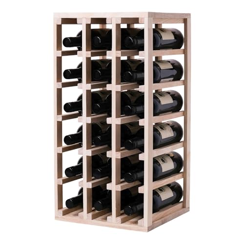Caverack Half Alda-Quadratischen Modulare Weinregal in Holz-18 Flaschen-Stapelbar Flaschenregal-Wine Rack 60x30 cm & Einfach Anzuschließen-Kiefernholz-Weinständer Komplett Montiert, S11PINE von Caverack