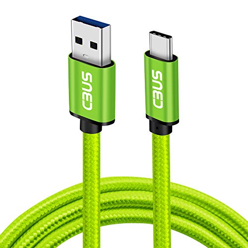CBUS USB C Kabel, 10ft USB A auf USB C Schnellladekabel geflochtenes Ladekabel Typ-C für Samsung Galaxy S23/S22/S21/S20/S10/Plus/Ultra/FE, A03s, A12, A13 5G, A14 5G, A23 5G, A32 5G, A71 5G UW (Grün) von Cbus Wireless