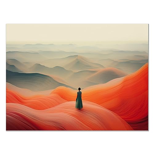 CcacHe Böhmen Leinwände Groß Landschaft Canvas Wall Decoration, Grau, rot Bild Kunstwerk für Home Office Küche Dekoration Wohnzimmer Wohnung Deko Kunstdrucke - 60x80cm Ungerahmt von CcacHe