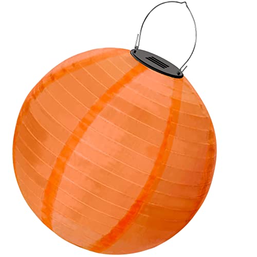 Ceboic Lampions Solar Außen, Solar LED Laterne Wetterfest Nylon Hängende Gartenlaterne Papierlampen in Kugelform, Laterne Lichterkette Outdoor für Garten Terrasse Hochzeit(Orange) von Ceboic