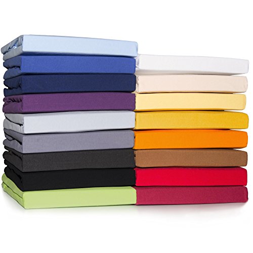 CelinaTex Casca Topper Spannbettlaken 120x200-130x220 cm dunkel grau Jersey Mako Baumwolle 210g/qm Elasthan Spannbetttuch von CelinaTex