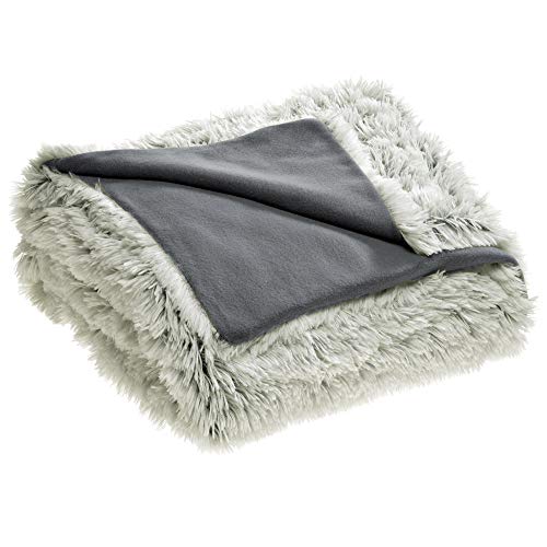 CelinaTex Shetland Bettwäsche 135 x 200 cm 2-teilig Creme grau Polar-Fleece Bettbezug Flokati Optik Bett Garnitur von CelinaTex