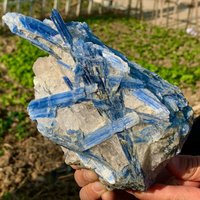 Selten Natürlicher Schöner Blauer Kyanit Mit Quartz Crystal Specimen Q8 von CelsestialCrystals