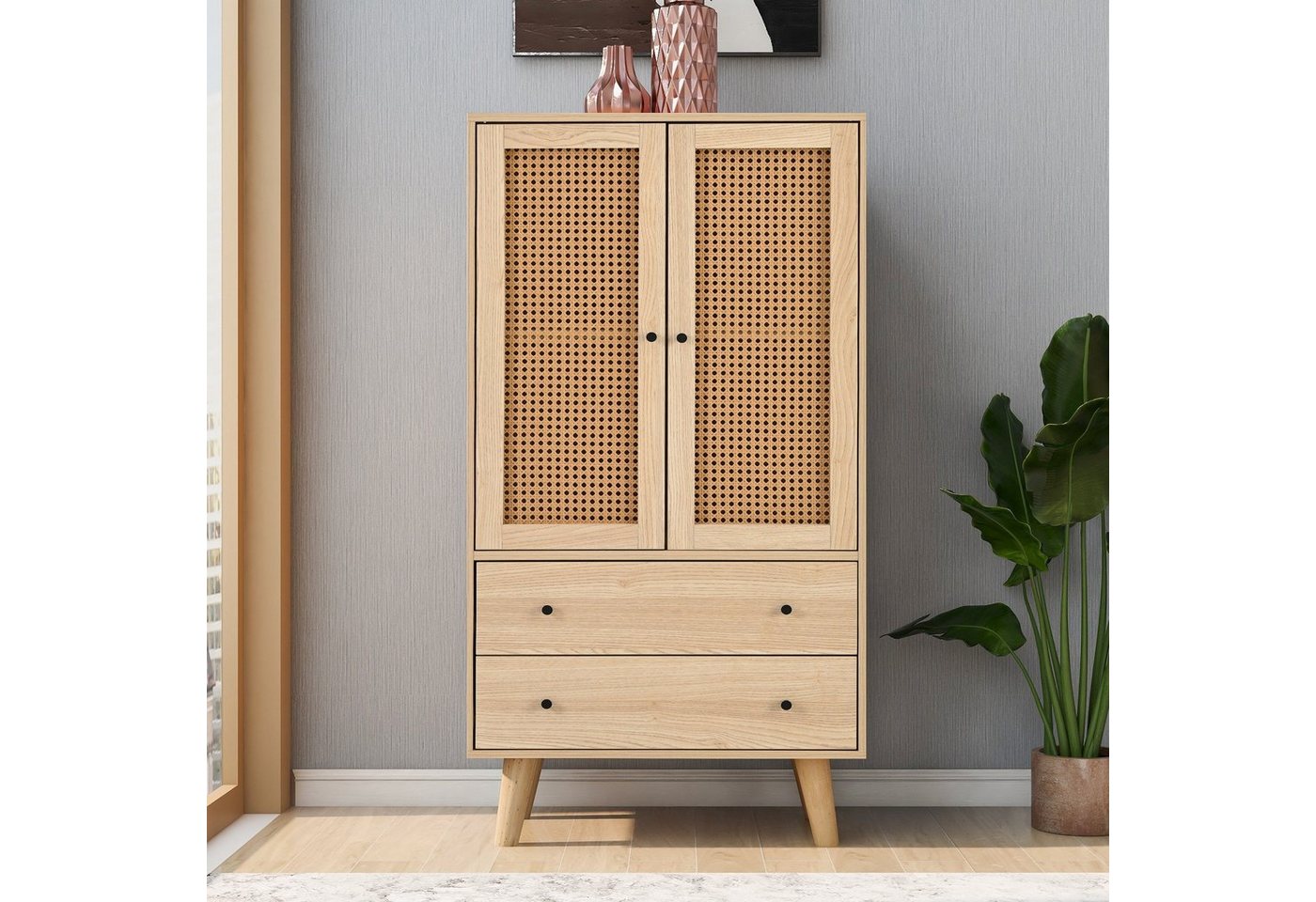 Celya Sideboard Schubladenschrank im Wohnzimmer, Aufbewahrungsschrank, Wohnzimmer Vitrine, Schließfächer von Celya