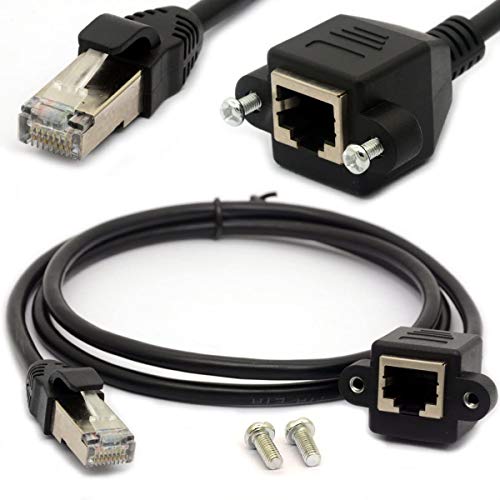 1,5 m RJ45 Ethernet Verlängerung Kabel Cat 5e/5 CAT 6 STECKER AUF BUCHSE geschirmt Schraube Panel Mount Internet LAN Netzwerk führen von Tomost