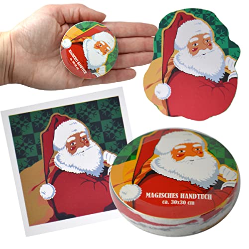 Cepewa Magisches Handtuch Weihnachten Adventskalender 6er Set Santa Nikolaus Waschlappen 30cm Kinder Mitgebsel von Cepewa