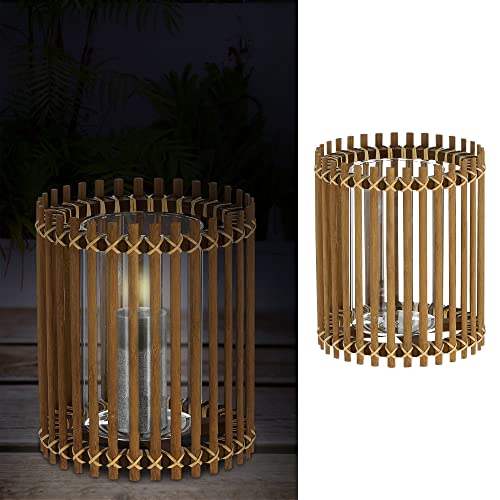 WIndlicht Rattan | Natur Glaseinsatz H20cm | Kerzen Teelichter Laterne Kerzentständer Dekoleuchte von Cepewa