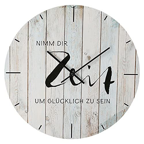 Wanduhr mit Spruch Nimm Dir Zeit... | Ø45cm MDF batteriebetrieben | Sinnspruch Uhr Designeruhr Vintage Shabby Chic (1 x Wanduhr Design II) von Cepewa