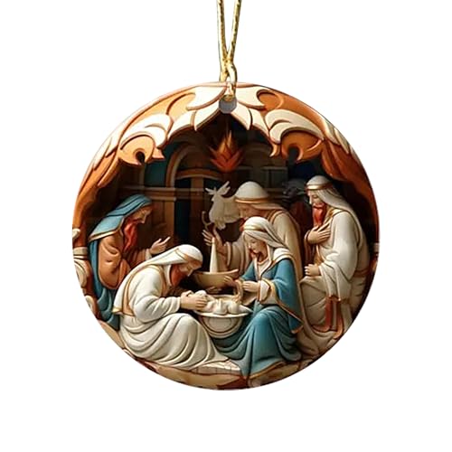 Weihnachtskrippe-Ornament - -Weihnachtskrippe Weihnachten | Religiöse Hängedekoration, christliches Andenken, Geschenk für Zuhause, Garten, Urlaub, Wanddekoration Chaies von Chaies