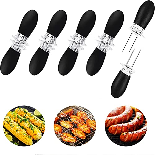 10 Stück Maiskolbenspieße, ßeMais Halter Edelstahl Maiskolben Spieße, Maiskolbenhalter Mais Picks für BBQ, Fruit Forks Küche Werkzeug Stainless Steel Corn Holders Schwarz von ChaneeHann