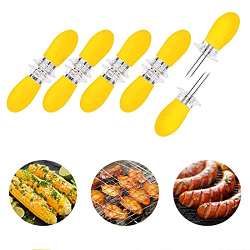 10 Stück Maiskolbenspieße,ßeMais Halter Edelstahl Maiskolben Spieße, Maiskolbenhalter Mais Picks für BBQ,Fruit Forks Küche Werkzeug Stainless Steel Corn Holders gelb von ChaneeHann