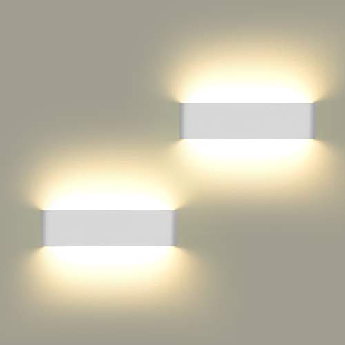 ChangM Wandleuchte LED Aussen Innen 2 Stücke Wandleuchten 12W Wandlampe mehr Hell Moderne Wandbeleuchtung Perfekt für Draußen, Badezimmer, Wohnzimmer, Treppenhaus Flur Wandbeleuchtung, Warmweiß von ChangM