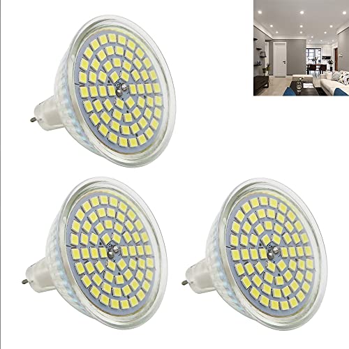 GU5.3 LED Kaltweiß MR16 AC/DC 12V 3W Lampe Spot Ersatz für 25W Halogen Lampen 6000K Birne Leuchtmittel Nicht Dimmbar Glühlampen für Schlafzimmer Esszimmer Wohnzimmer Flur Küche Hotel Restaurant Cafe von Chao Zan