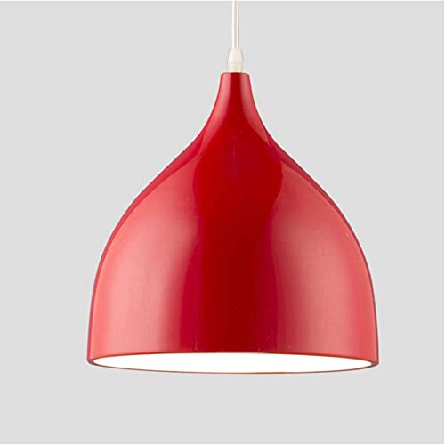 Chao Zan Vintage Deckenleuchten Retro E27 Lampenfassung Leuchtmittel Metall Lampenschirm Deckenlampe Semi-Flush Mount Pendelleuchte (Rot) von Chao Zan