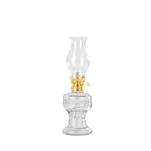 Öllampe aus Glas mit goldener Drehfassung 21 cm | Petroleumlampe mit Baumwolldocht | Perfekt für die Ideale Hochzeit | Oil lamps perfect for the Wedding day von shopandmarry