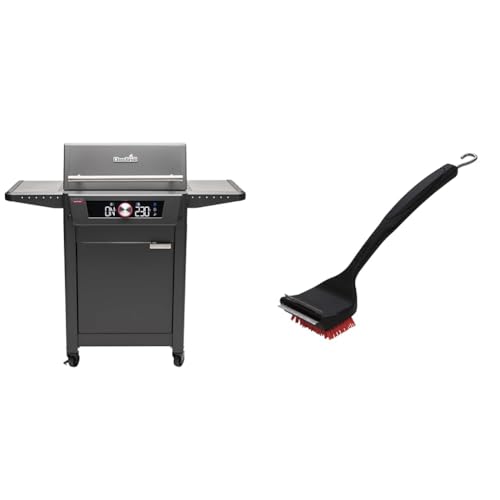 Char-Broil Evolve Electric E-Power Grillen, 90°C-370°C, APP Control, Reinigungsfunktion & 140 533-2-in-1 Cool-Clean Grillbürste, Nylon. von Char-Broil