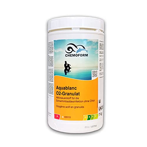 Aktivsauerstoff für Whirlpool Pool Swim Spa 1kg Aktiv Sauerstoff Granulat Wasserpflege Aquablanc O2 von Chemoform.