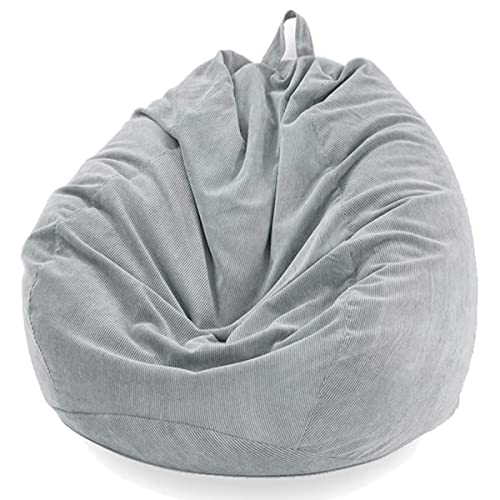 Chickwin Bezug für Sitzsack, Birne, Samt, Sitzsack, ohne Füllung, für drinnen und draußen, Entspannung, Liegestuhl, Wohnzimmer, Schlafzimmer, Kissen (Grau, 70 x 80 cm) von Chickwing