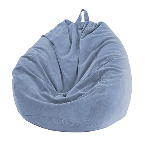 Chickwin Bezug für Sitzsack, Birne, Samt, Sitzsack, ohne Füllung, für drinnen und draußen, Entspannung, Liegestuhl, Wohnzimmer, Schlafzimmer, Kissen (blaugrau, 70 x 80 cm) von Chickwing