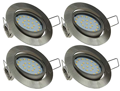 ChiliTec LED Einbauleuchte Deckenspot Einbauspot 4Watt 330 Lumen 26mm Tief Ø Loch 71mm schwenkbar 230V Sehr Flach Leichte Montage … (4 Stück) von ChiliTec