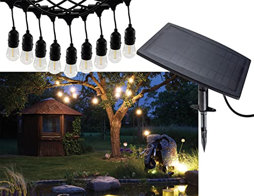 ChiliTec Solar Lichterkette Außen - Solarleuchten Wetterfest 6m lang 10 LED Lampen IP44 Aussenbeleuchtung Outdoor - Solarpanel mit Akku - AussenLichterkette für Hochzeit Party Weihnachten von ChiliTec