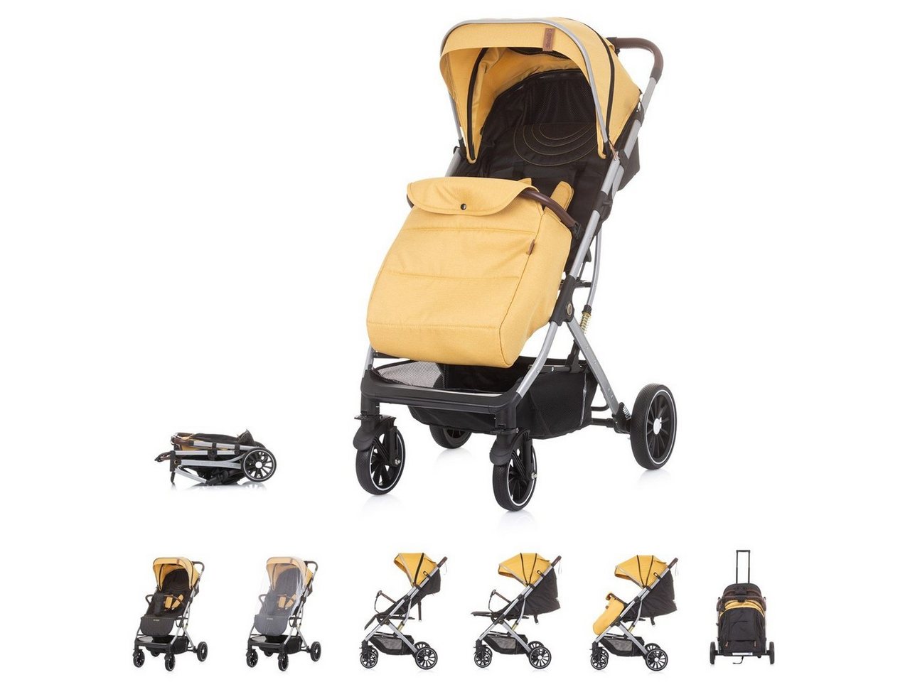 Chipolino Kinder-Buggy Kinderwagen, Buggy Combo 22 kg, Fußabdeckung Moskitonetz Räder gefedert von Chipolino