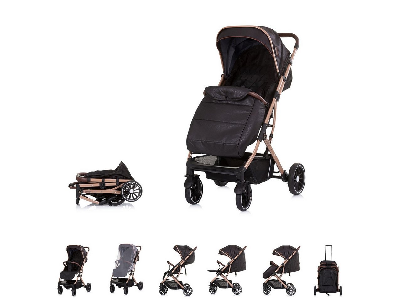 Chipolino Kinder-Buggy Kinderwagen, Buggy Combo 22 kg, Fußabdeckung Moskitonetz Räder gefedert von Chipolino