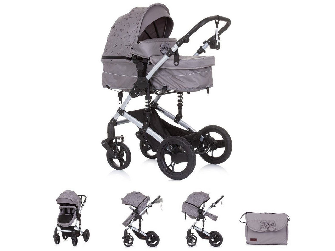 Chipolino Kombi-Kinderwagen Kinderwagen Camea 2 in 1, Moskitonetz, Wickeltasche, Getränkehalter von Chipolino