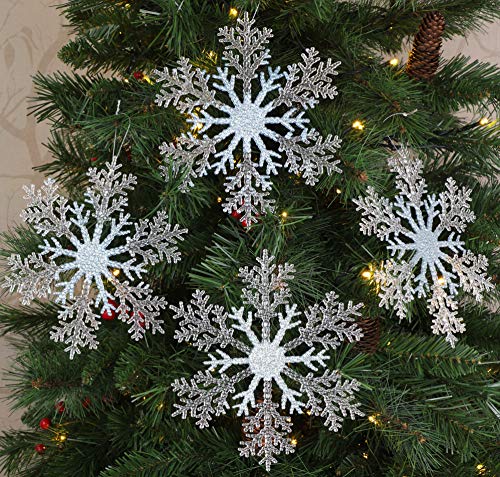 Christmas Concepts® 21cm (8") glitzernde Schneeflockendekoration - Weihnachtskugeln (Eisblau, Packung mit 4) von Christmas Concepts