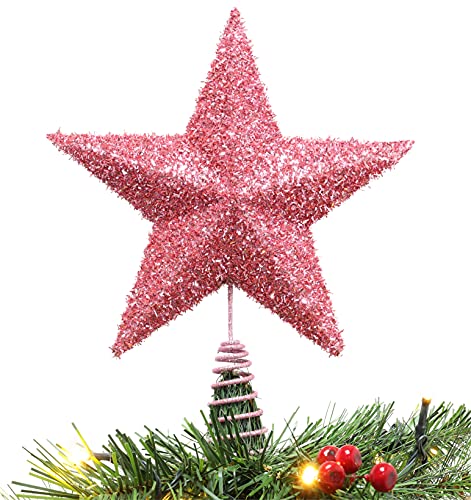 Christmas Concepts® 28cm Funkelnd Baumkronen-Stern - Luxuriöse Weihnachtsdekoration (Baby Pink) von Christmas Concepts