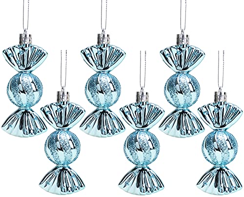 Christmas Concepts® 6er-Pack – 90 mm süße Kugeln – glänzend & glitzernd – Christbaumschmuck (Ice Blue) von Christmas Concepts