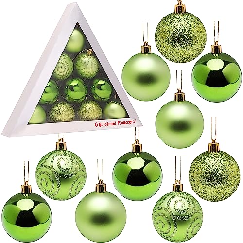 Christmas Concepts® Packung mit 10-60 mm Shatterproof Flitter - Weihnachtsbaum-Flitter (Lindgrün) von Christmas Concepts