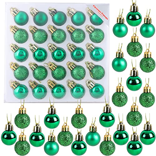 Christmas Concepts® Packung mit 25 Glänzend, Matt & Glitter Mini Weihnachtsbaum-Flitter (Emerald Green) von Christmas Concepts