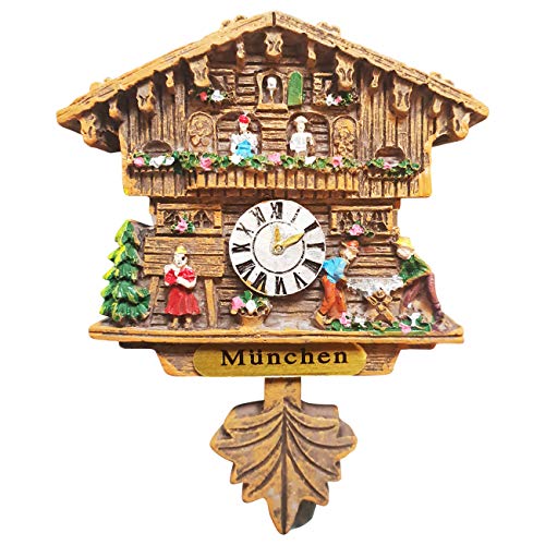 Kuckucksuhr Magnet Polyresin Kühlschrank Handmade Braun - München von Ciffre