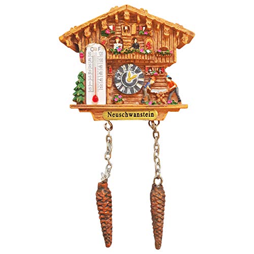 Kuckucksuhr Magnet Polyresin Kühlschrank Wetterhaus - Neuschwanstein von Ciffre