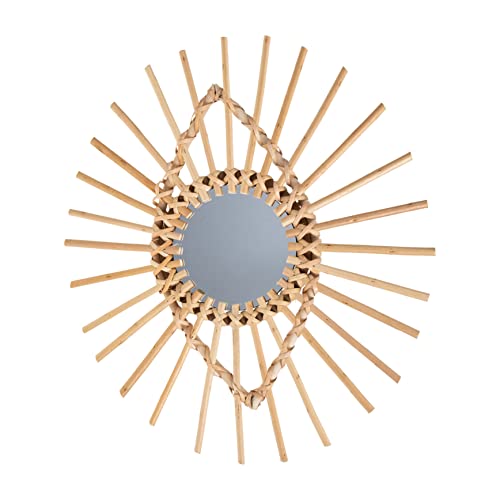 Ciieeo Eleganter Geflochtener Rattan-dekorspiegel Wanddekoration Nordisches Flair für Schlafzimmer Wohnzimmer Büro Küche Ciieeo Eleganter Geflochtener Rattan-dekorspiegel Wanddekoration Nordisches Flair für Schlafzimmer Wohnzimmer Büro Küche von Ciieeo