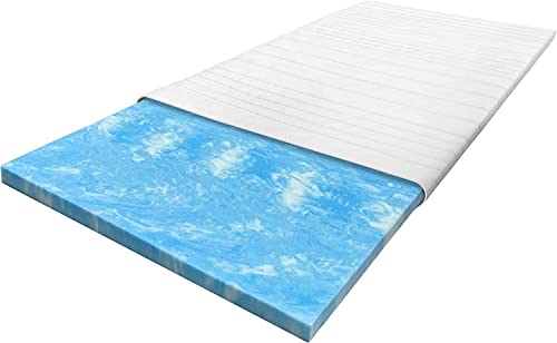 Gelschaum XXL Topper 140x200 cm Elegance für Matratzen & Boxspringbett - Matratzenauflage Gel mit Elegance Bezug – 8 cm - hohes RG50 - Made in Germany - 140x200 cm von Cillows