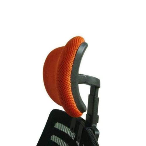 Cingc Verstellbare Kopfstütze für Bürostuhl, Drehgelenk, Nackenstütze und Rückenstütze für ergonomischen, hohen Drehstuhl, Chefsessel, orange, 3 cm Befestigungsclips von Cingc