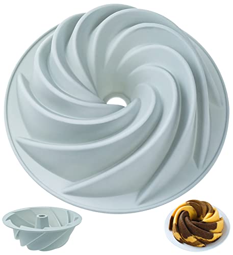 Cisolen Spiral Silikonform Backform Spirale Form Kuchenbackform Antihaft Rund Mousse Silikon Tortenformen Gugelhupfform Muffinform für Herstellung von Brot Mousse Kuchen von Cisolen